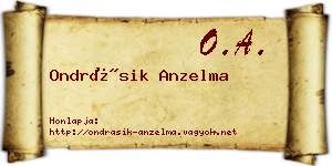 Ondrásik Anzelma névjegykártya